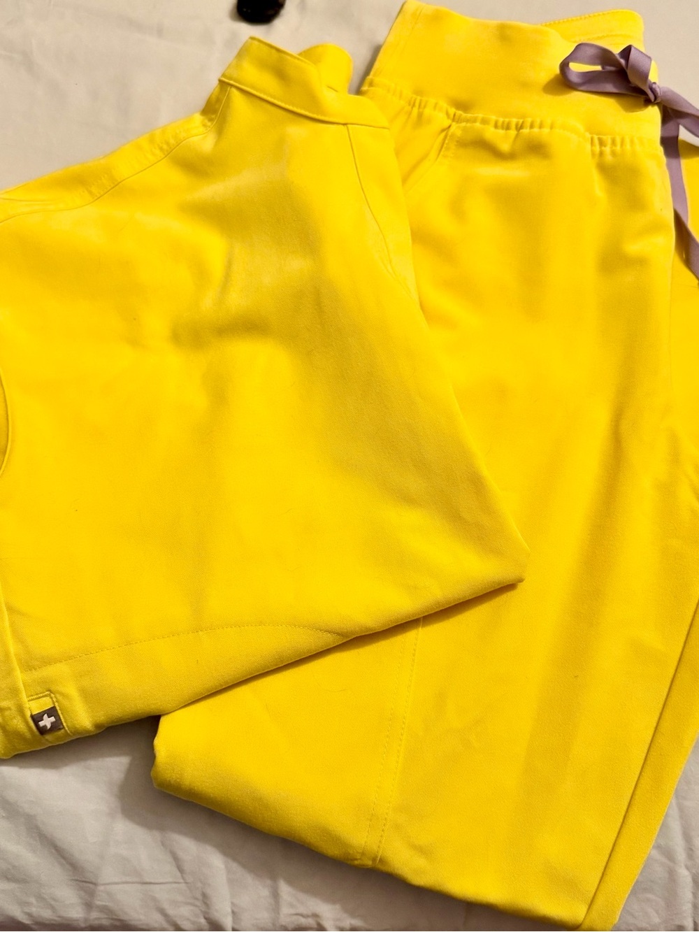 Figs Lifesaver Yellow Rafaela XXS and high waisted Yola small petite